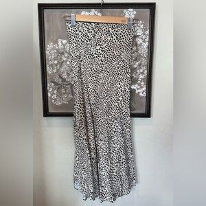 H&M Cream Leopard-Spot Maxi Skirt
